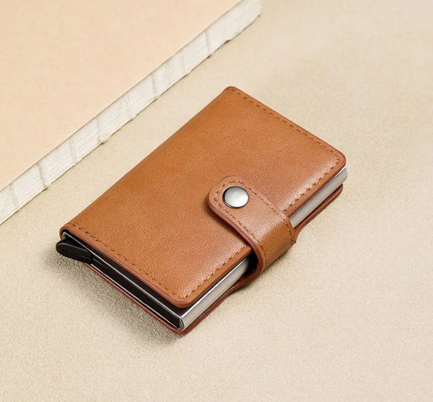 Sleek Men's Faux Leather Card Holder