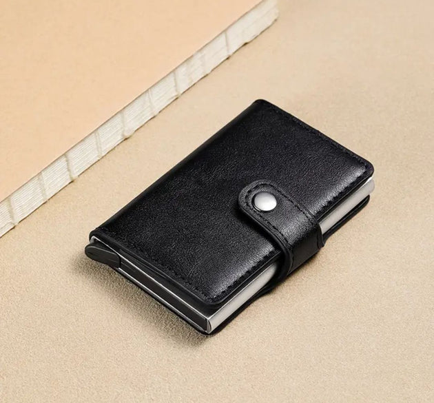 Sleek Men's Faux Leather Card Holder